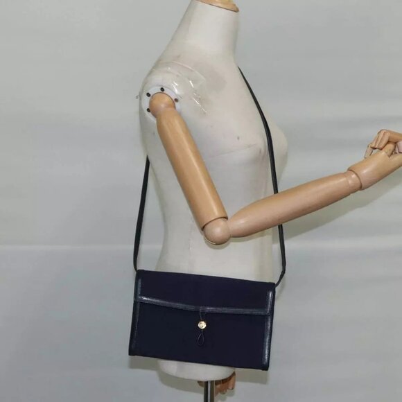 GUCCI Micro GG Canvas Shoulder Bag Navy Authentic - Picture 1 of 16